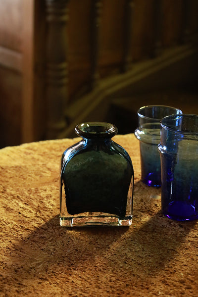 Blue square vase