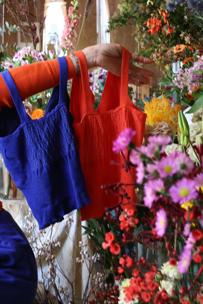 caption:delphinium blue / autumn orange (back)